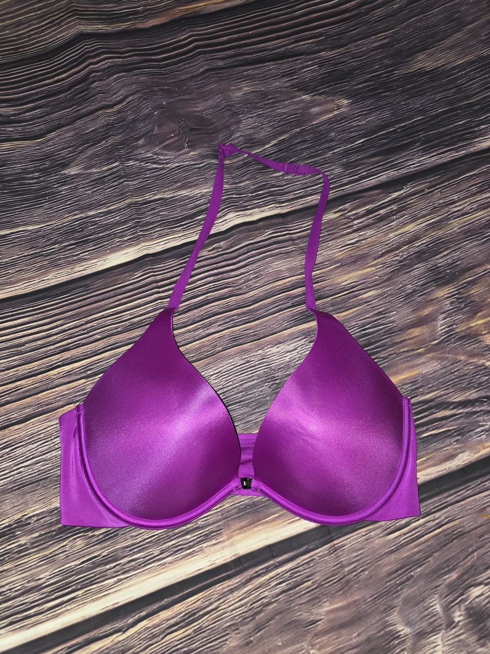 Victoria's Secret Satin Purple Halter Push-Up Bra